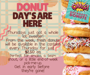 Brown Pink and Yellow Cute Donut Promotion Facebook Post