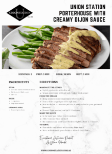 Union Station Porterhouse with Creamy Dijon Sauce