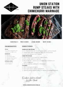 Union Station Rump Steak with Chimichurri Marinade